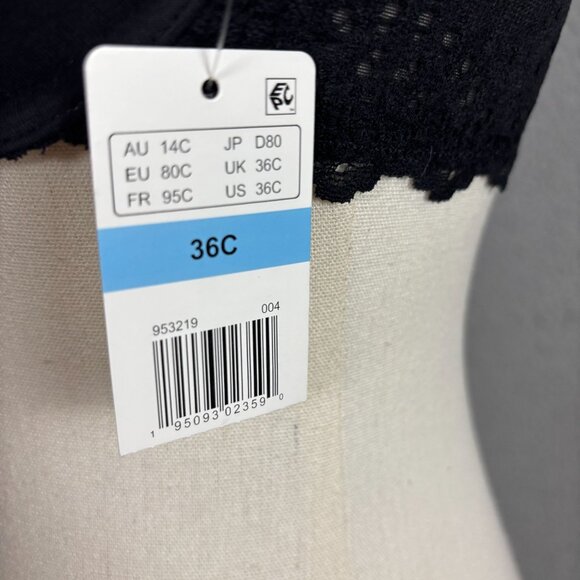 B.temptd By Wacoal Womens 36C Lace T-Back Bra Black Front Closure New With Tag's - Picture 6 of 8